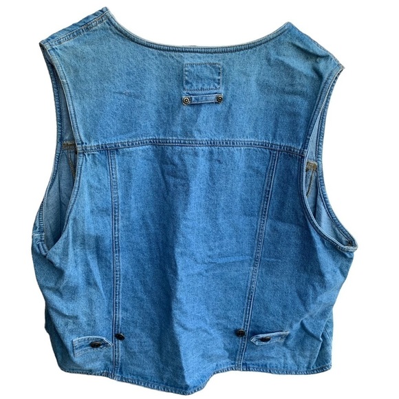 Vintage Solutions Original Blue Jean Denim Vest US Flag XXL - Picture 2 of 6